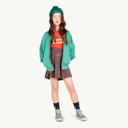 女童棕色Logo棉短裙
