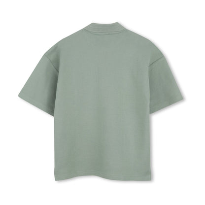 男童绿色Logo棉Polo衫