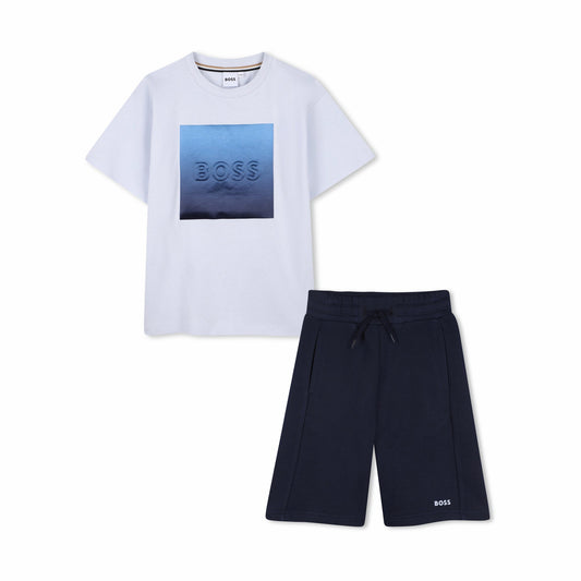 男童浅蓝色Logo棉套装