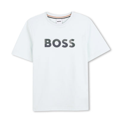 男童浅绿色Logo棉套装