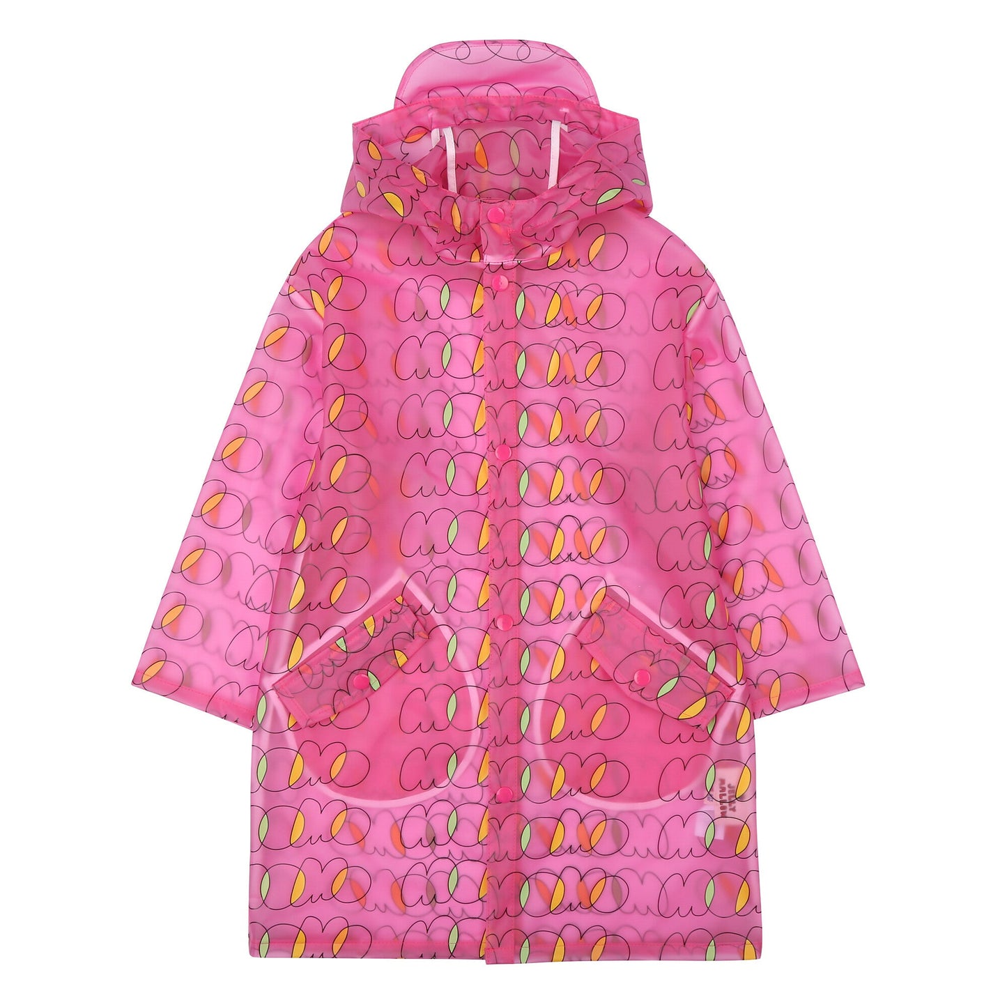 女童粉色连帽雨衣