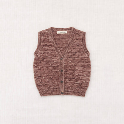 儿童浅棕色爆米花针织马甲