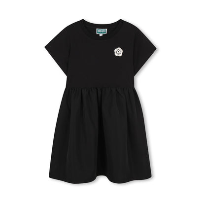 女童黑色棉连衣裙