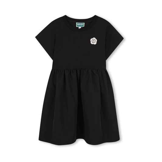 女童黑色棉连衣裙