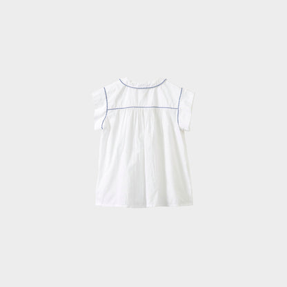 女童白色棉上衣