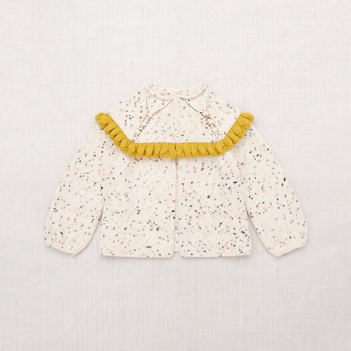 女童奶油白杂色棉开衫