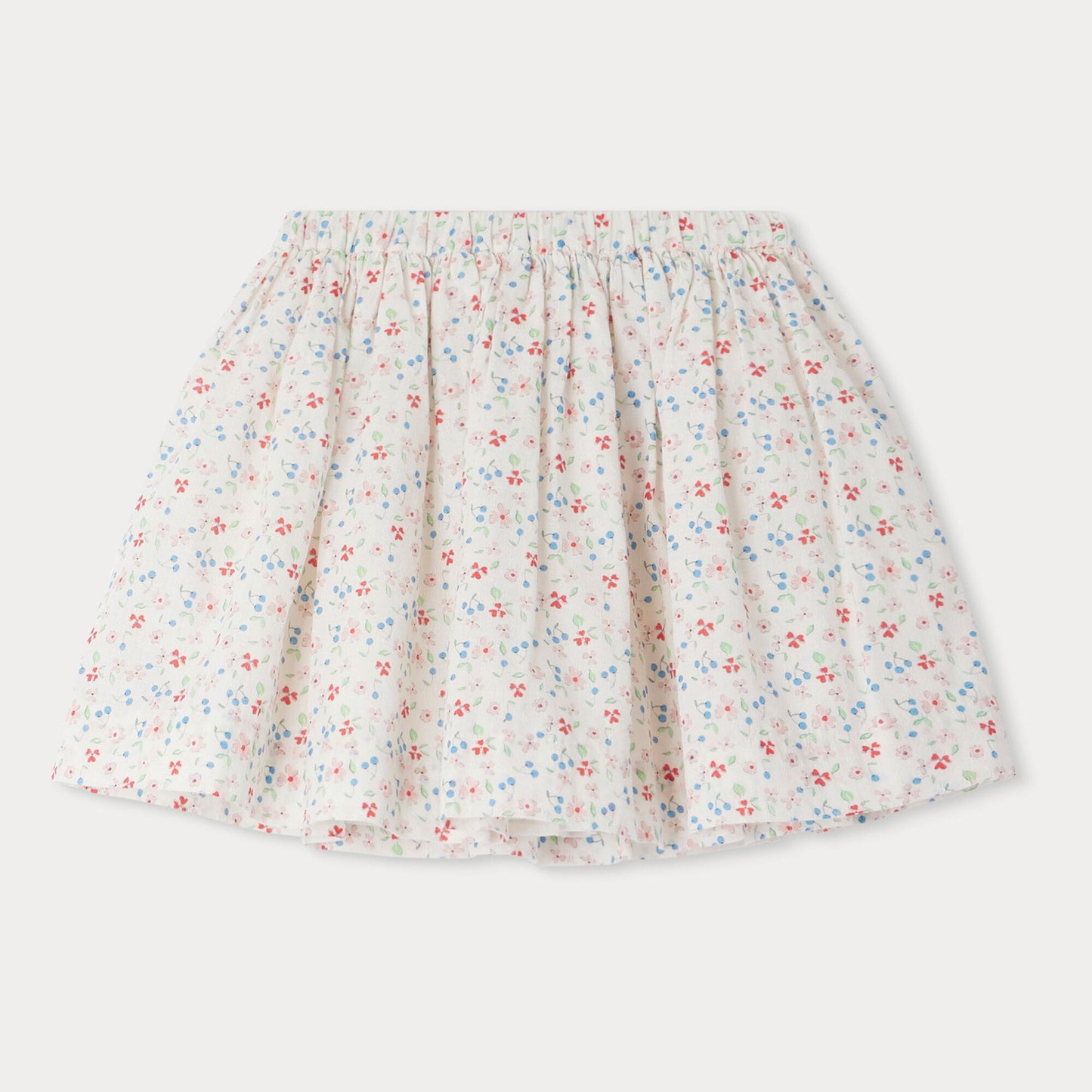 女童白色碎花棉短裙