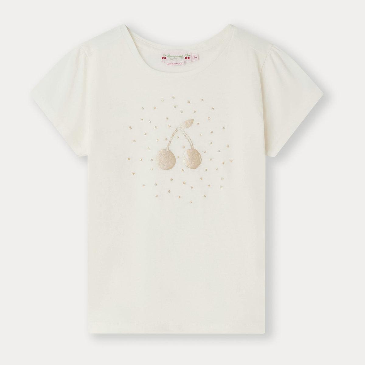 女童白色Logo棉T恤