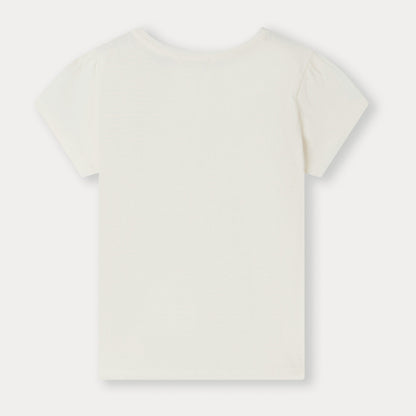 女童白色Logo棉T恤