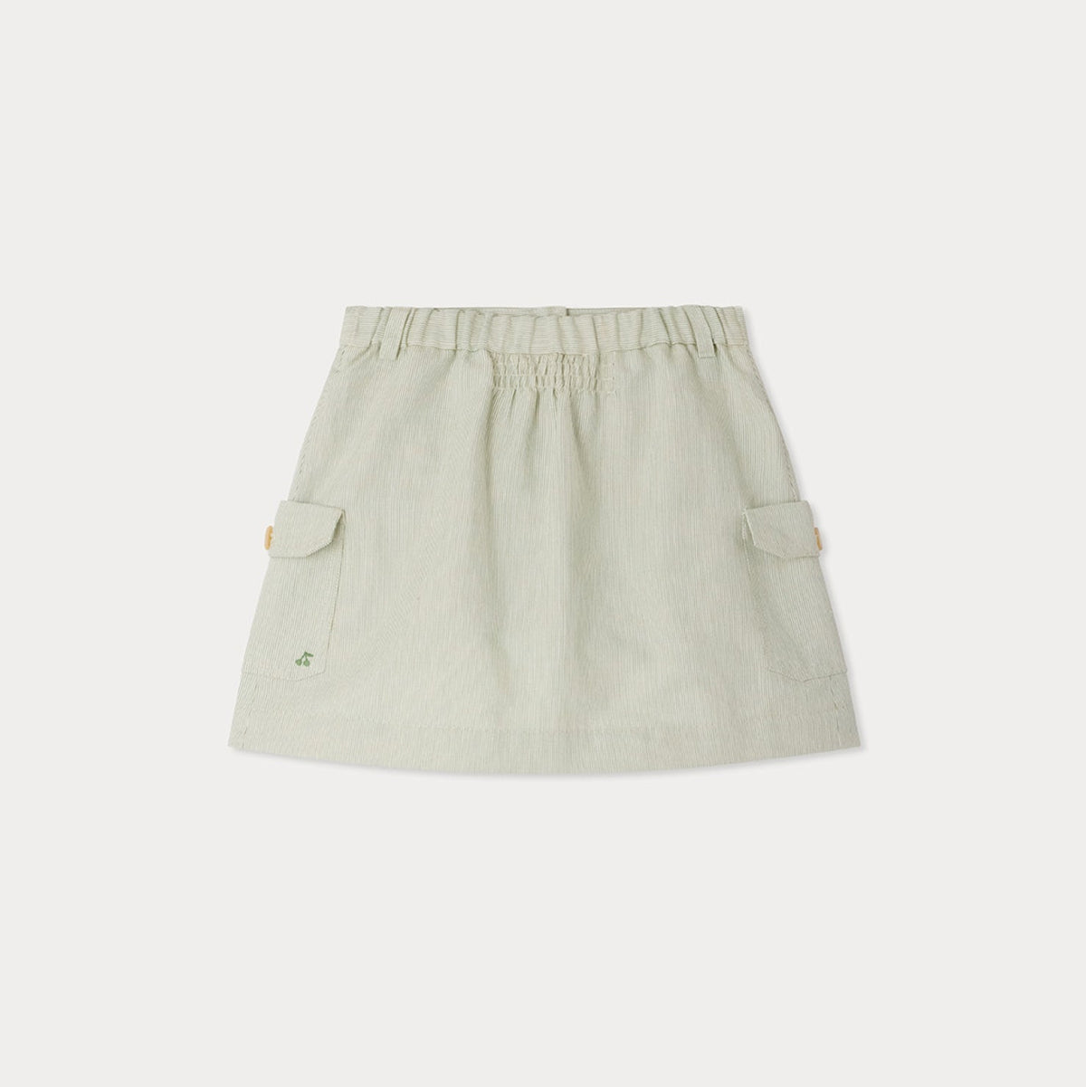 女童浅绿色条纹短裙