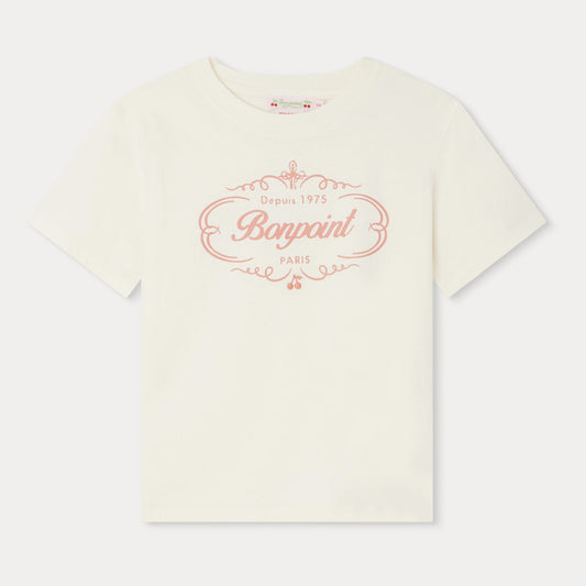 女童白色Logo棉T恤