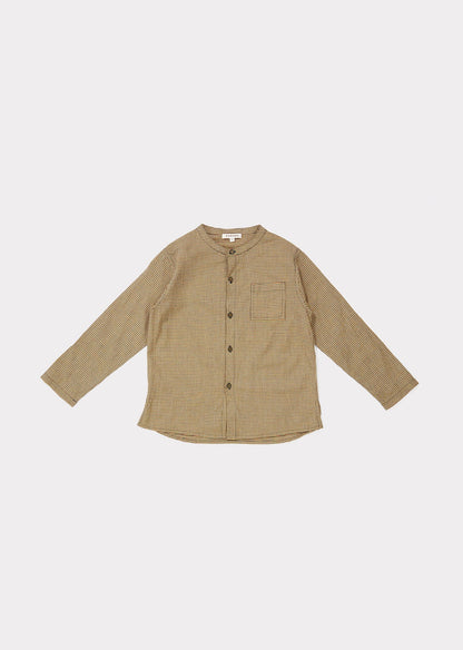 Girls Yellow Check Cotton Shirt