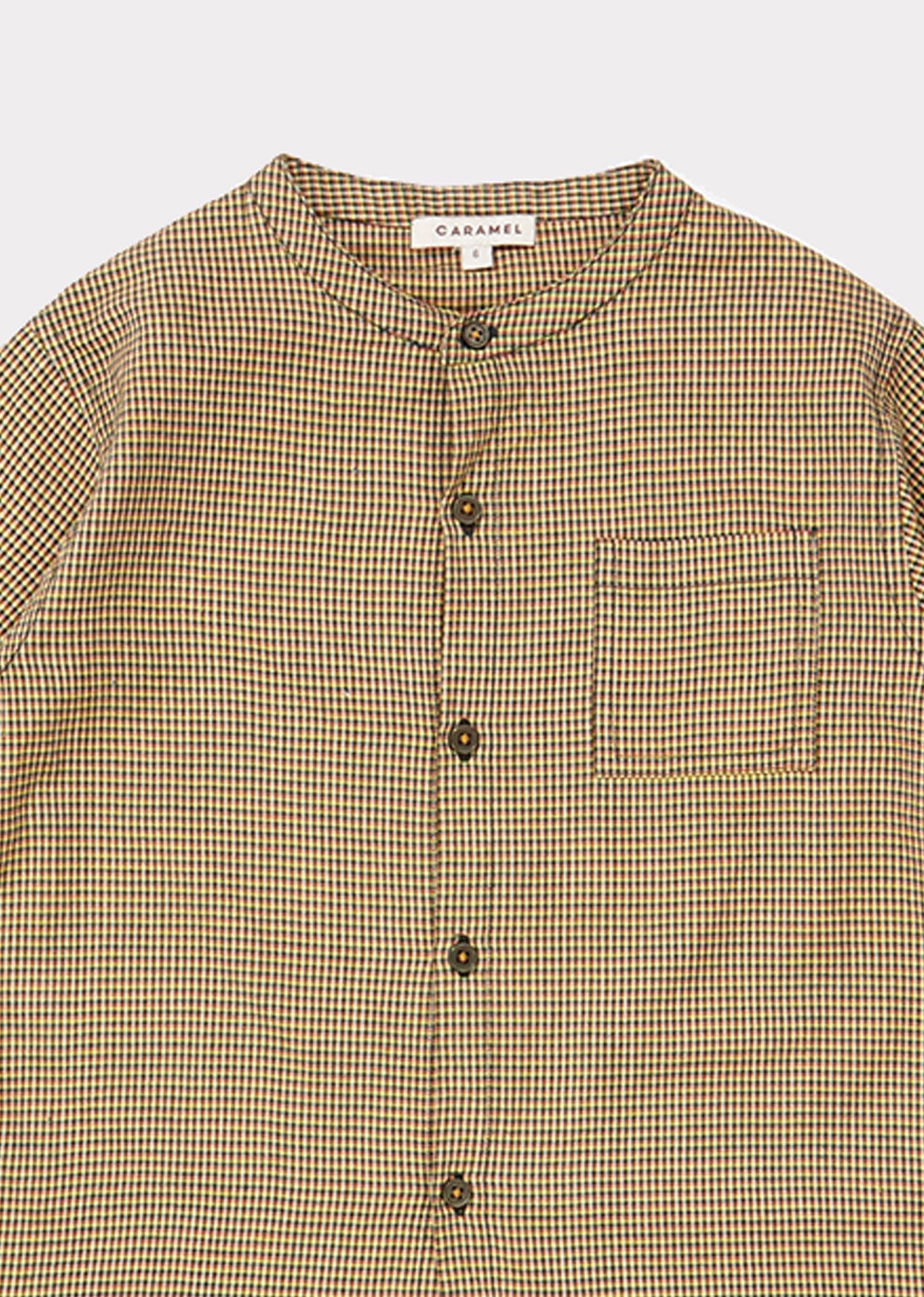 Girls Yellow Check Cotton Shirt