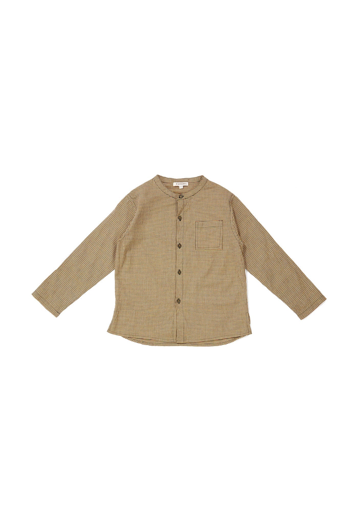 Girls Yellow Check Cotton Shirt