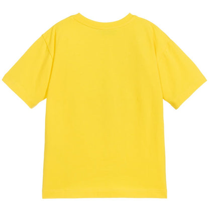 Kids Yellow Cotton Logo T-Shirt