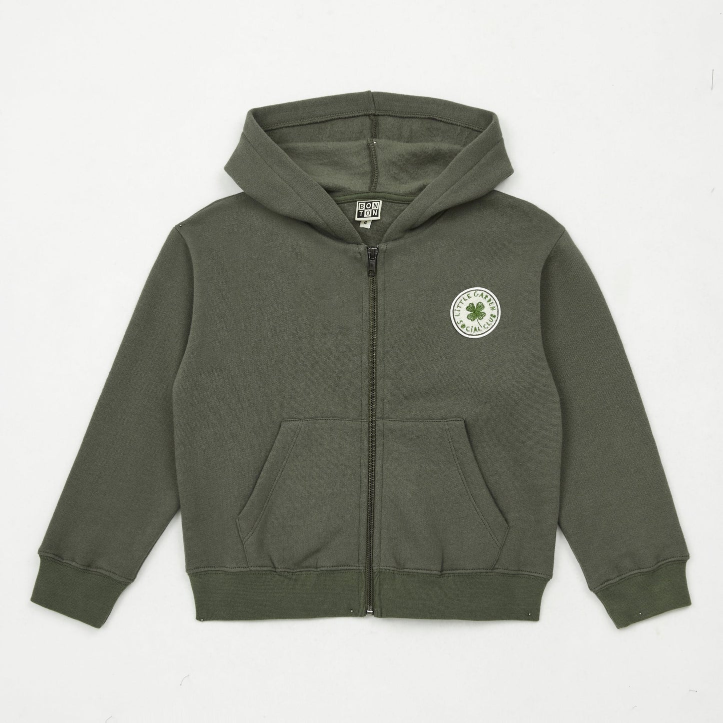 男童深绿色拉链上衣