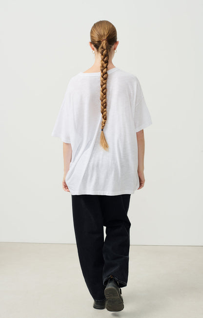 女士白色棉T恤