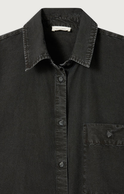 CHEMISE LONGUE AMPLE ML COL BOUTONNE