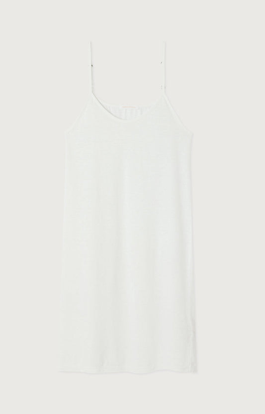 ROBE COURTE DROITE FINES BRETELLES COL ROND