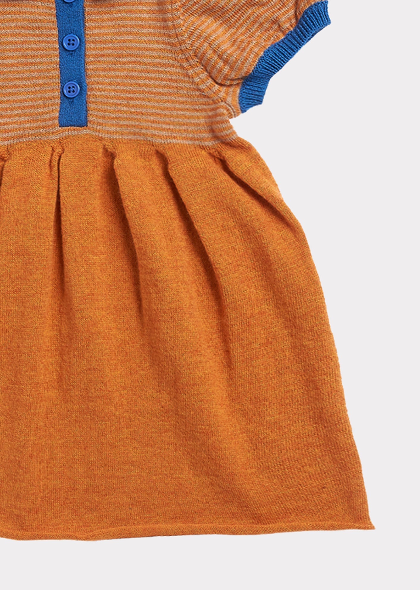 女婴焦糖色针织棉连衣裙