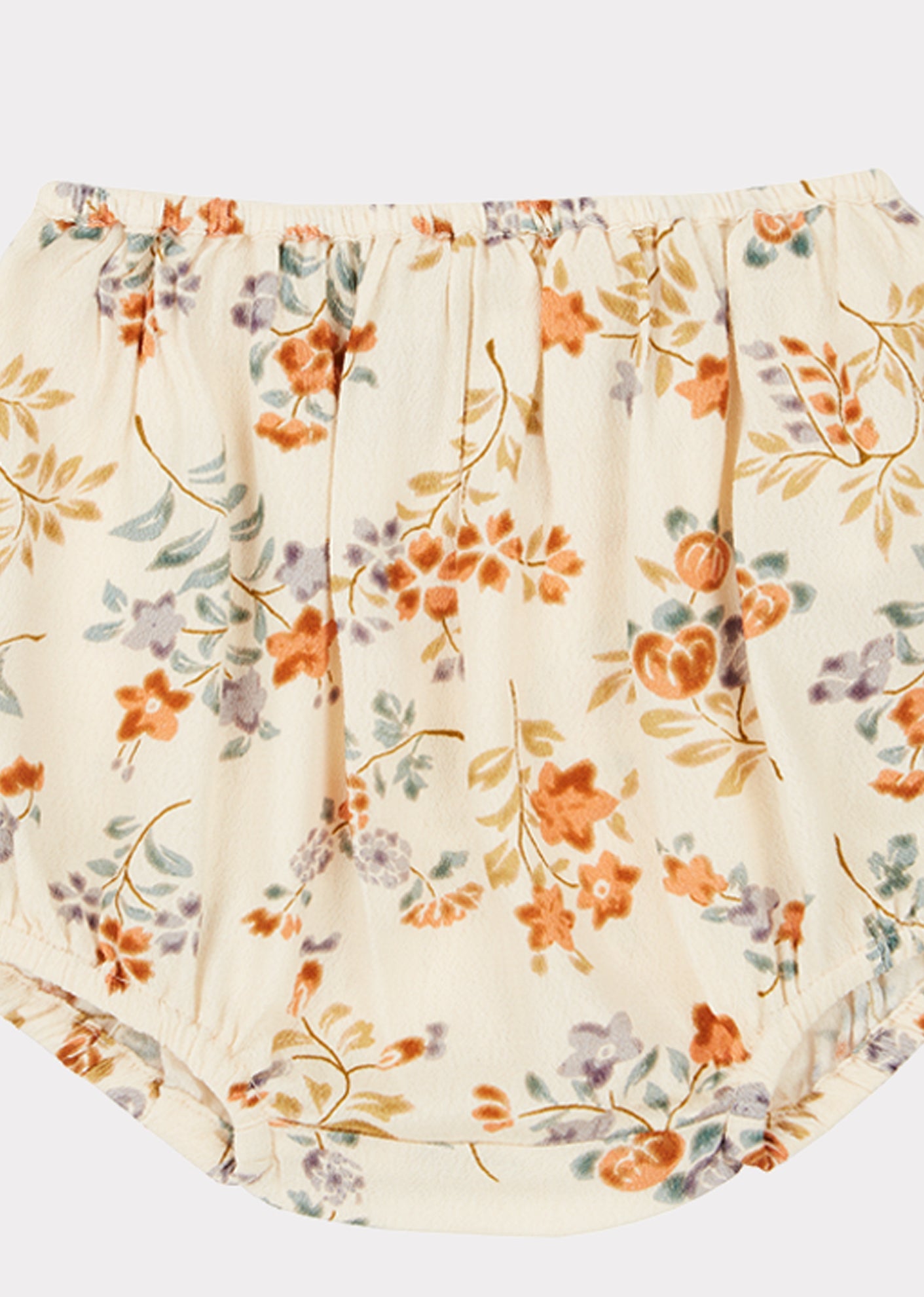 女婴米色花朵印花灯笼裤