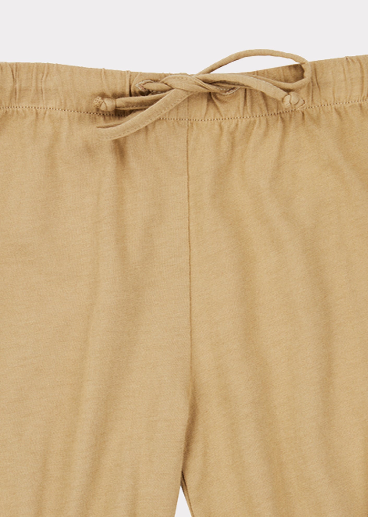 女婴浅卡其色棉长裤