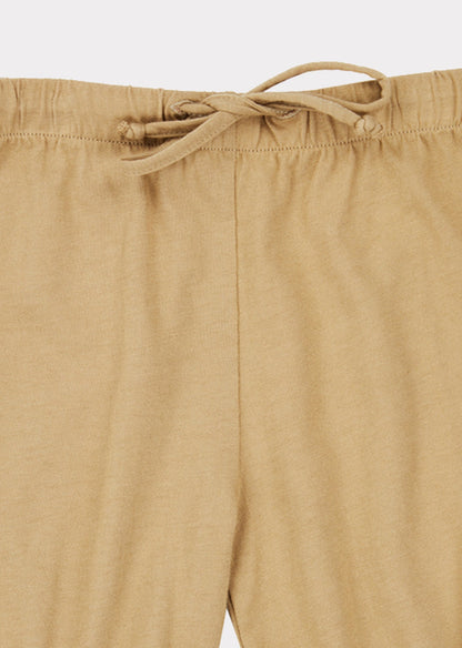 女婴浅卡其色棉长裤