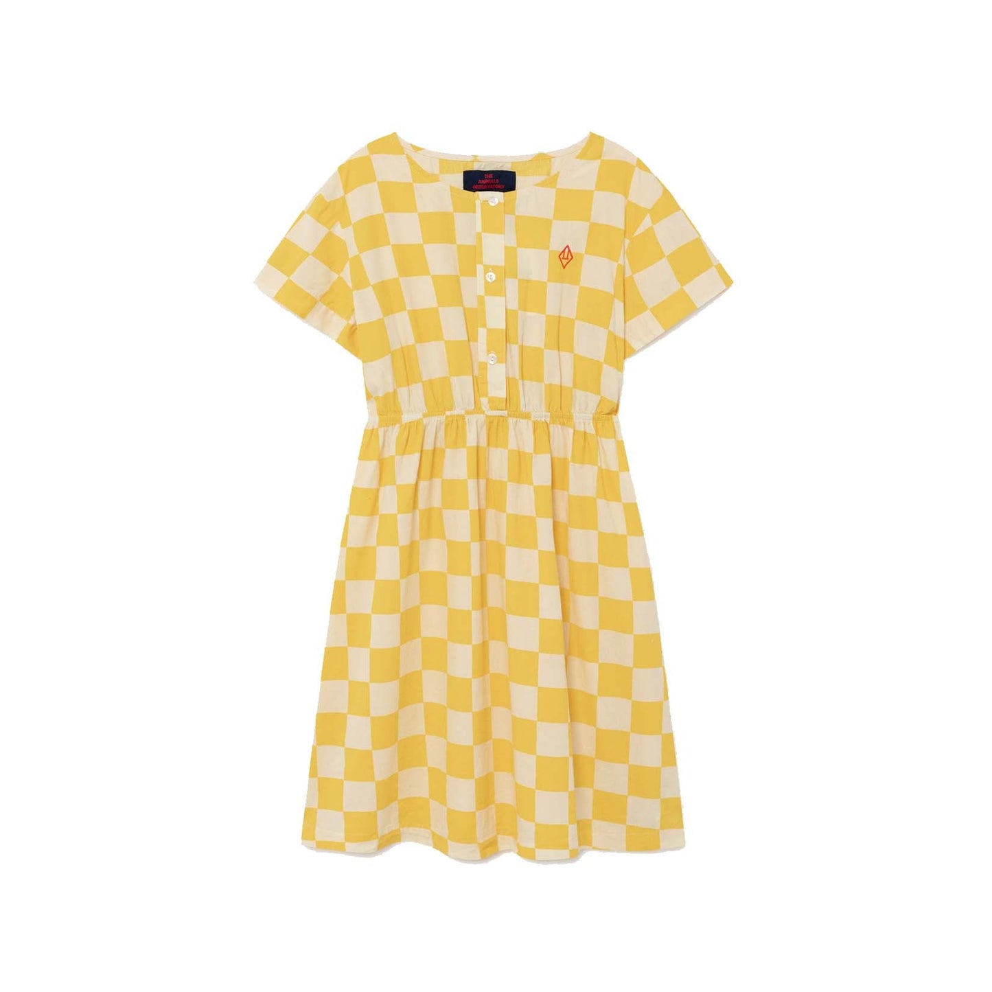 女童黄色方格棉连衣裙
