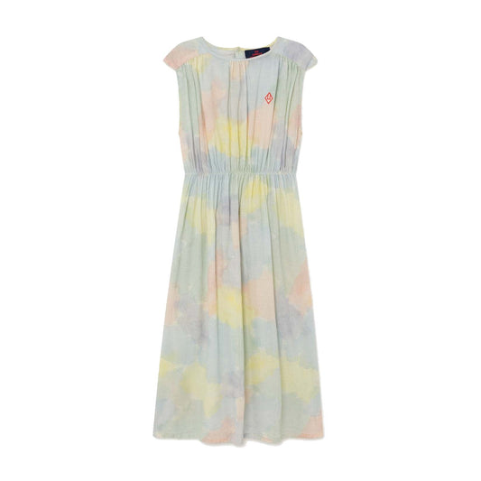 女童水彩色棉连衣裙
