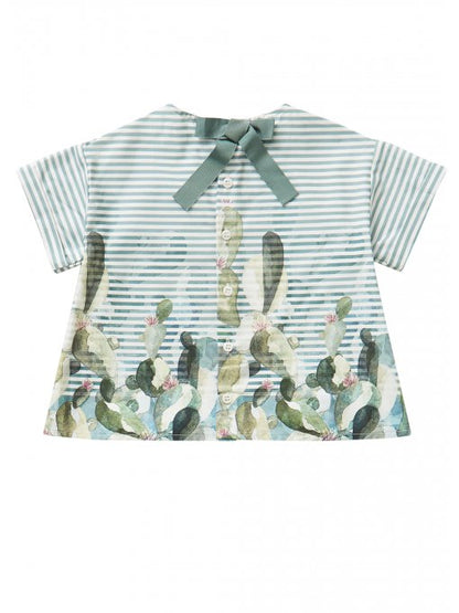 Girls Sage Green Cotton T-shirt