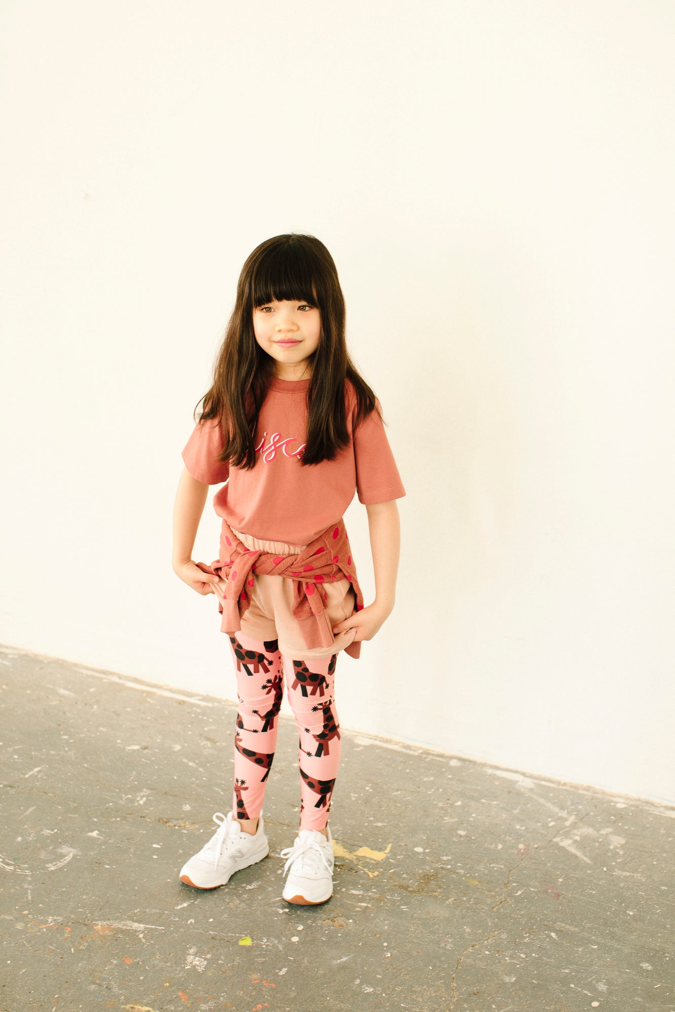 女童粉色棉短裤