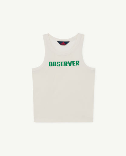 Boys & Girls White Logo Cotton Tank Top