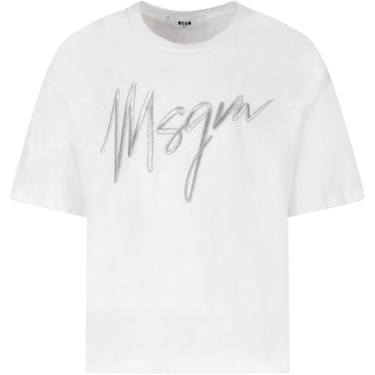 Girls White Maxi Cotton Jersey