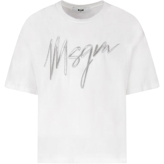 Girls White Maxi Cotton Jersey