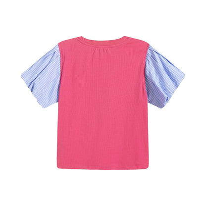 女童粉色Logo棉T恤