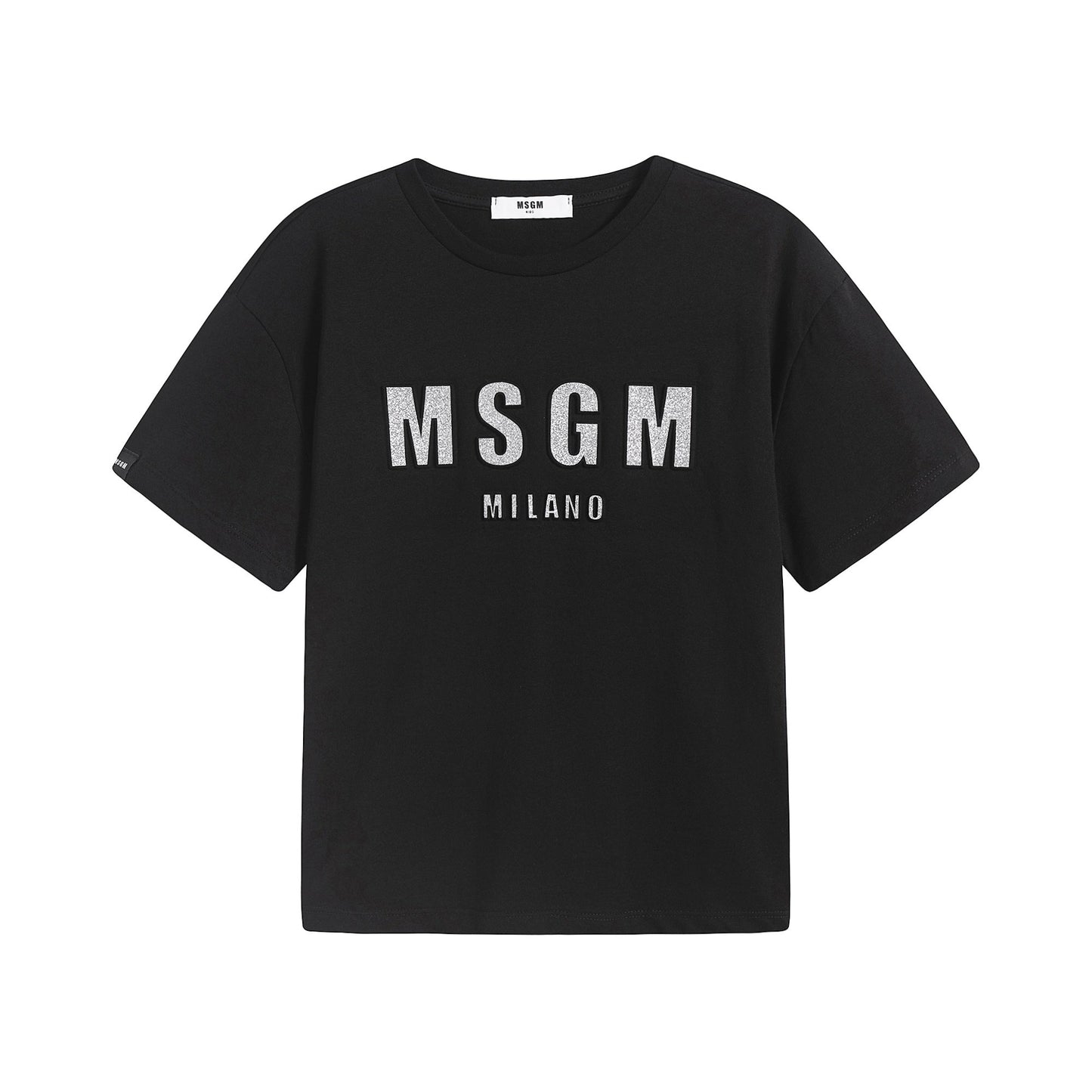 女童黑色Logo棉T恤