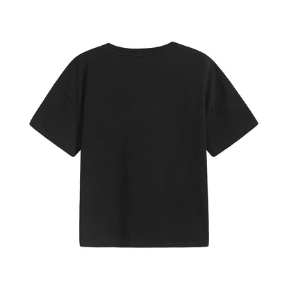 女童黑色Logo棉T恤
