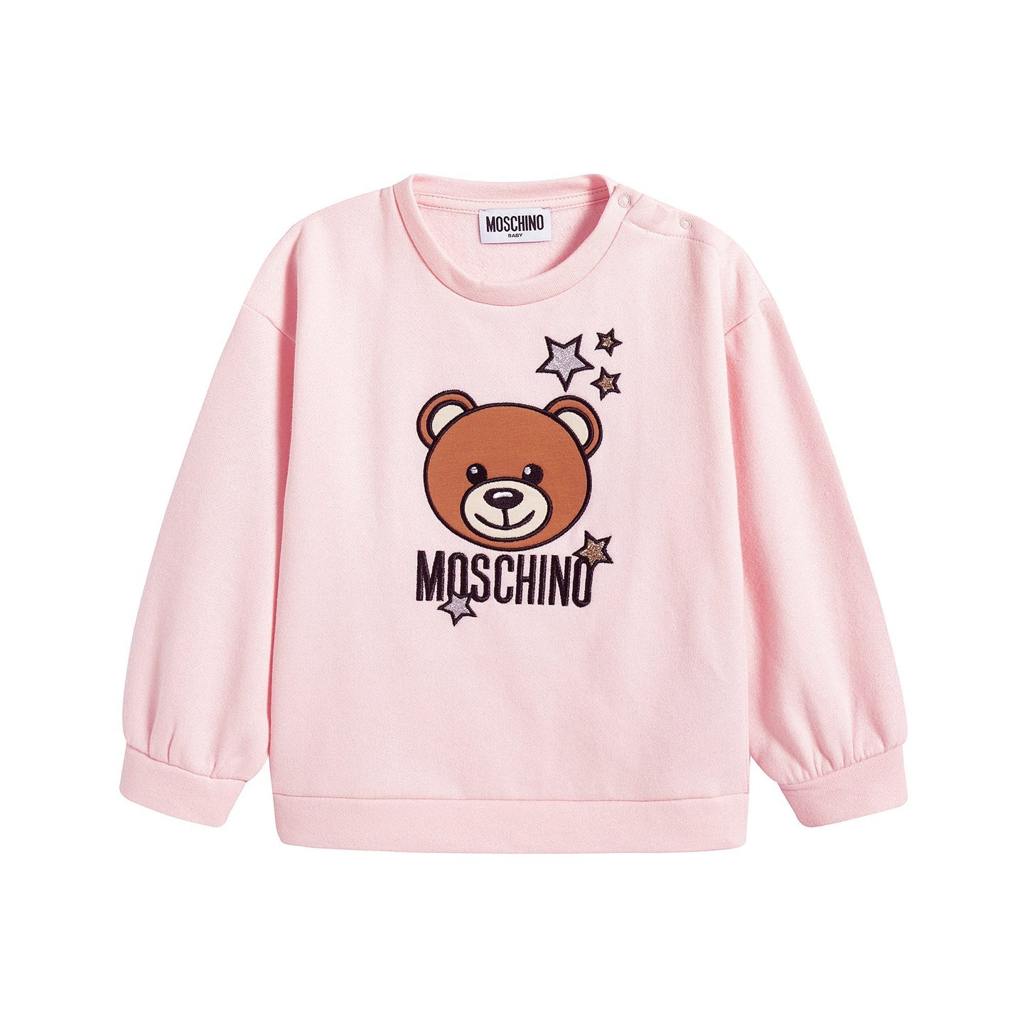 女婴粉色Logo棉卫衣