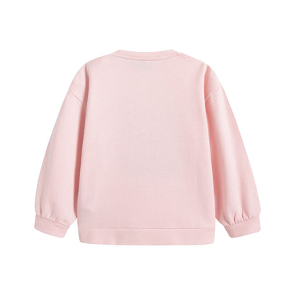 女婴粉色Logo棉卫衣