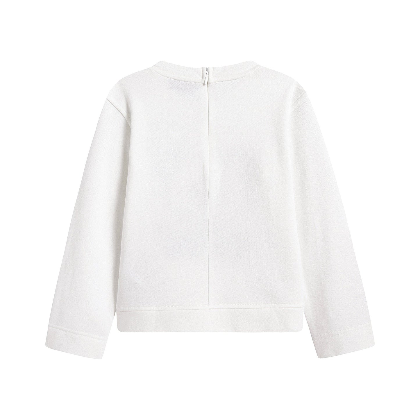 女童白色Logo棉卫衣
