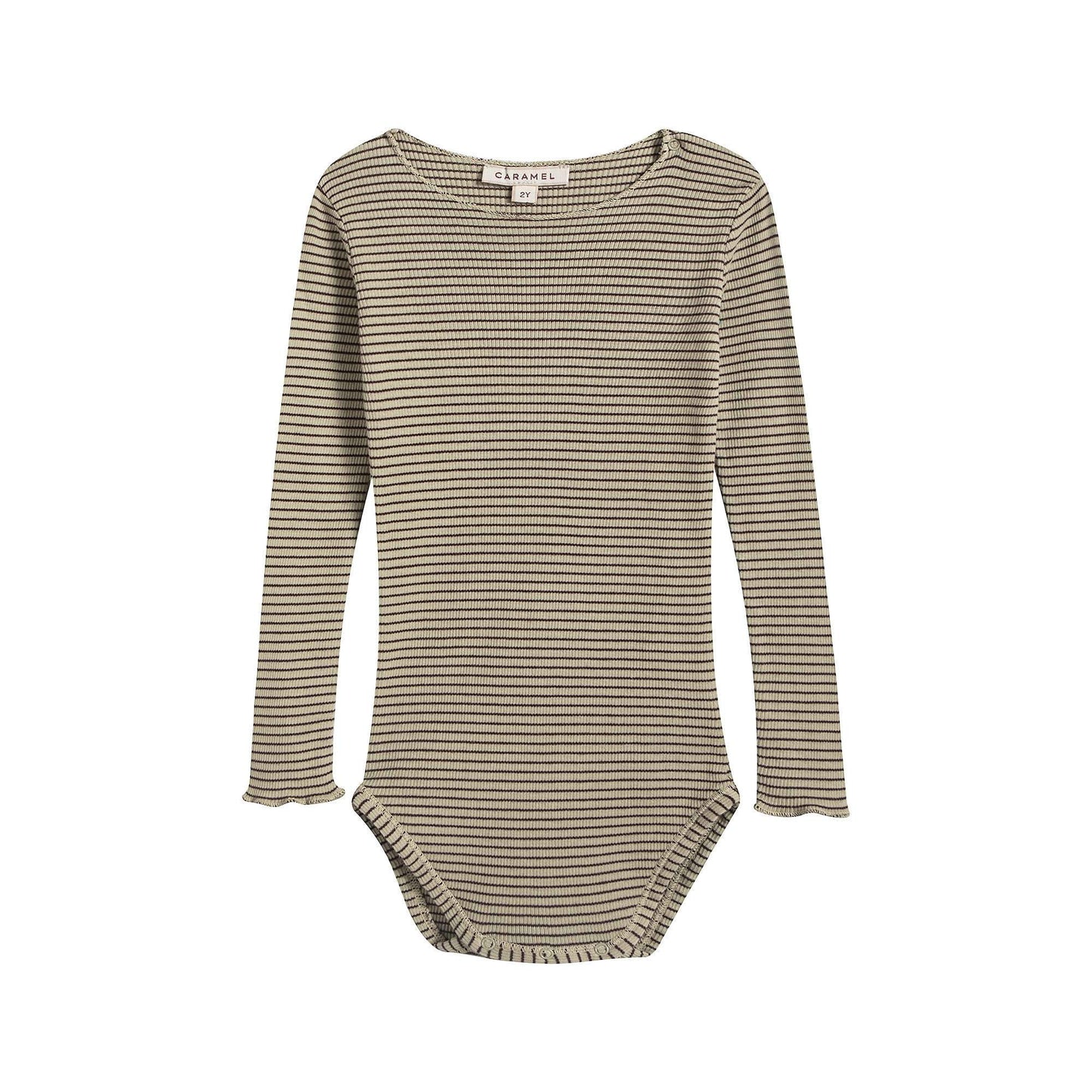 婴儿柠檬色条纹棉连体衣