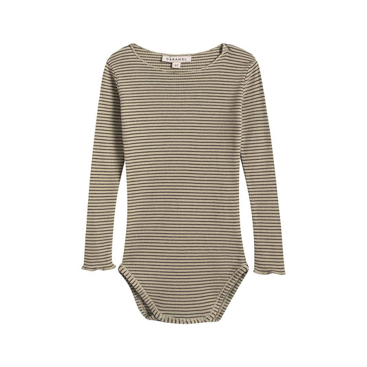 婴儿柠檬色条纹棉连体衣