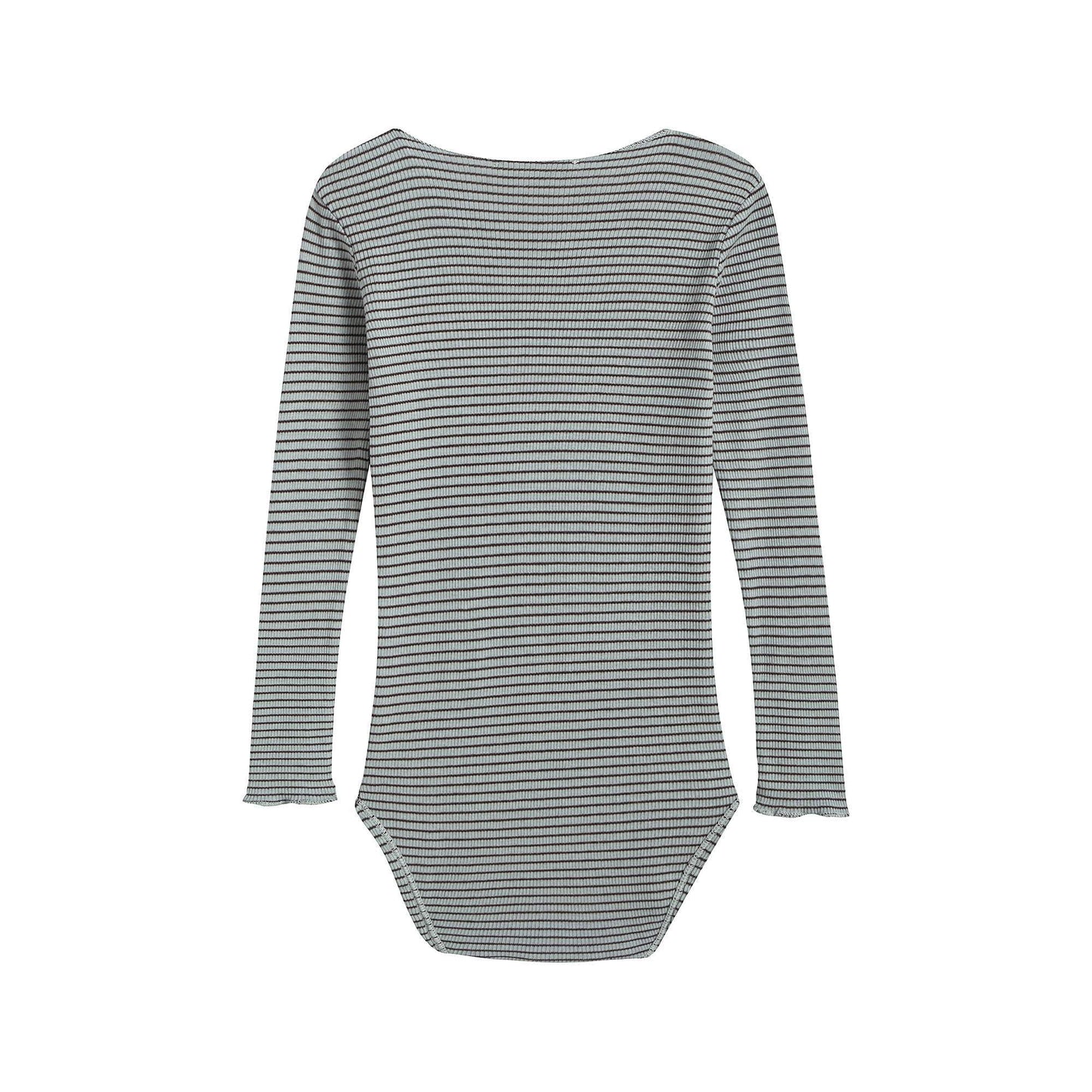 婴儿薄荷绿条纹棉连体衣