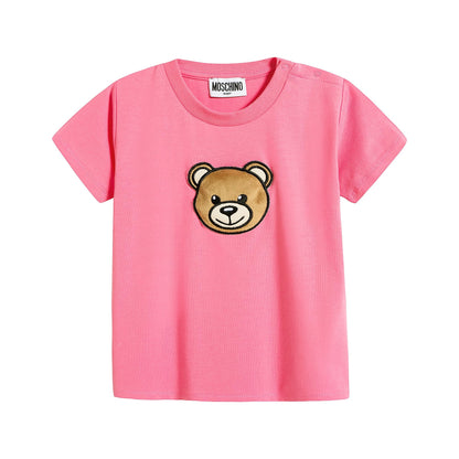 Baby Boys & Girls Pink Cotton T-Shirt
