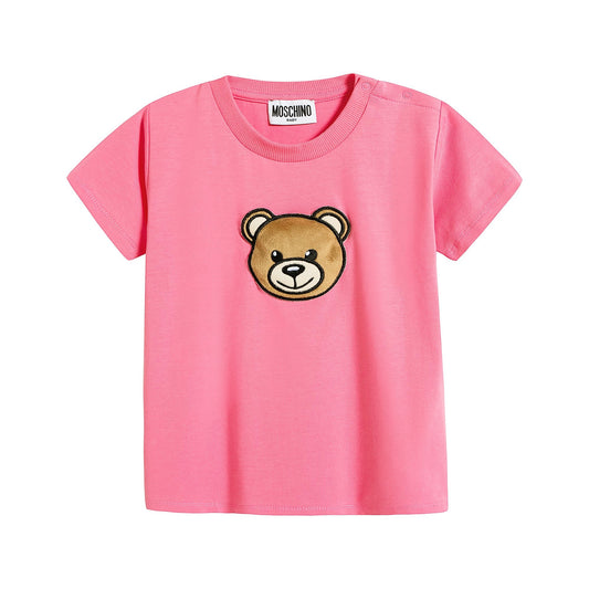 Baby Boys & Girls Pink Cotton T-Shirt