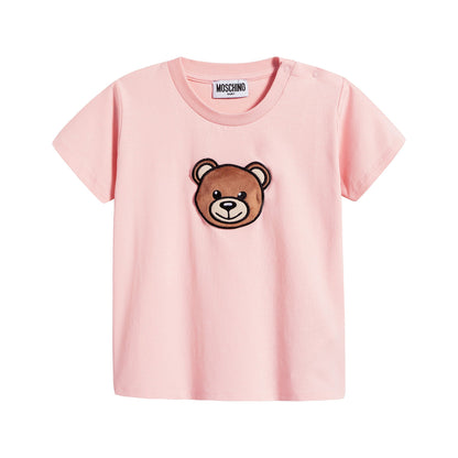 Baby Boys & Girls Pink Logo Cotton T-Shirt
