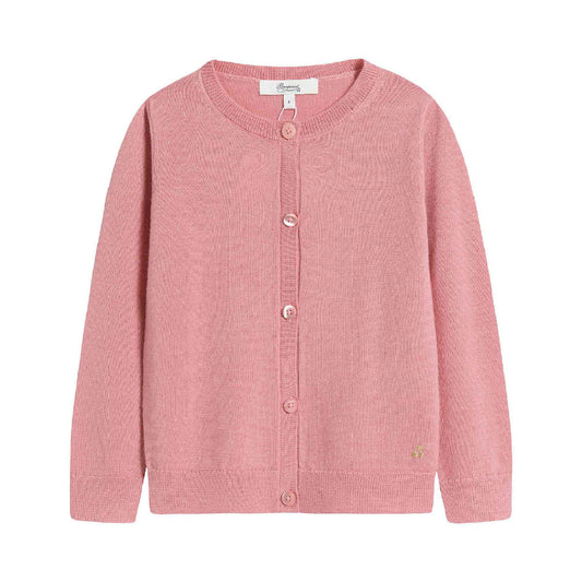 Girls Pink Wool Cardigan