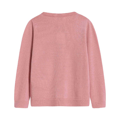Girls Pink Wool Cardigan