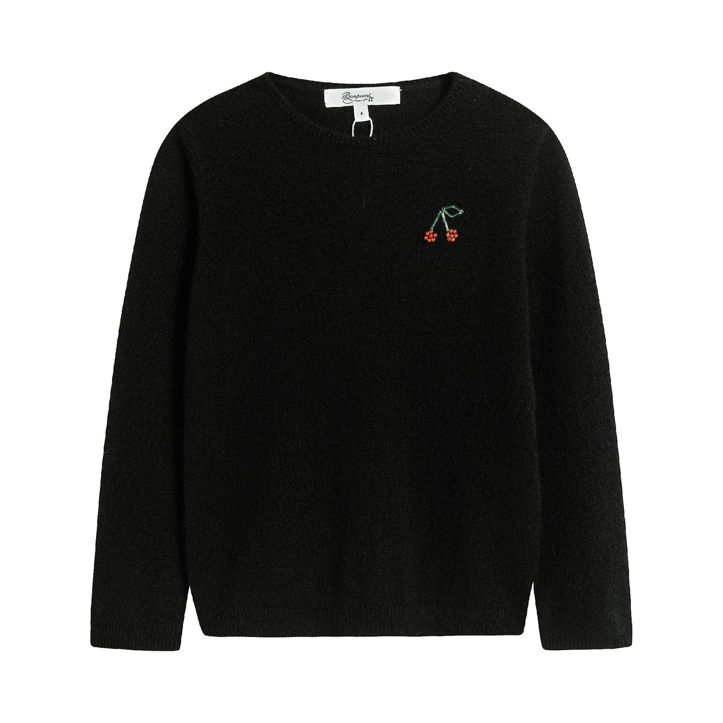 Girls Black Cashmere Sweatshirt