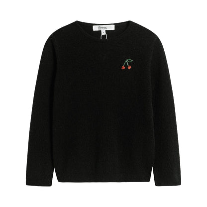 Girls Black Cashmere Sweatshirt